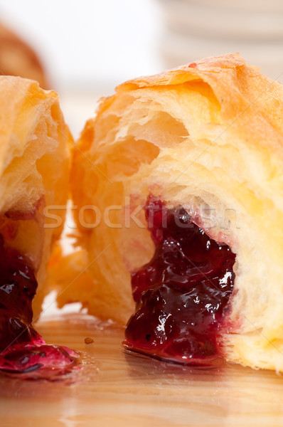 croissant French brioche filled with berries jam Stock photo © keko64