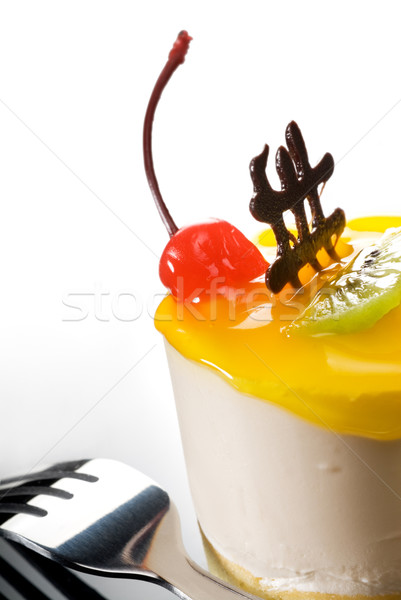 Darab gyümölcskenyér friss gyümölcs torta villa közelkép Stock fotó © keko64