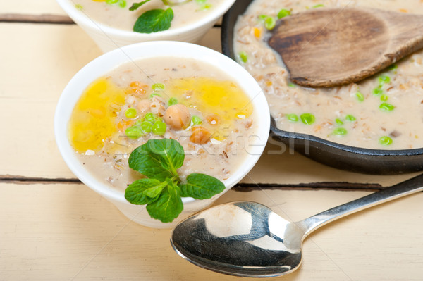 Orzo zuppa menta foglie top Foto d'archivio © keko64