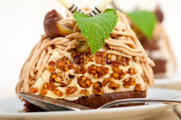 chestnut cream cake dessert Stock photo © keko64