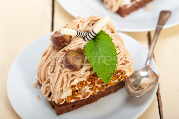 Fuchs Sahne Kuchen Dessert frischen gebacken Stock foto © keko64