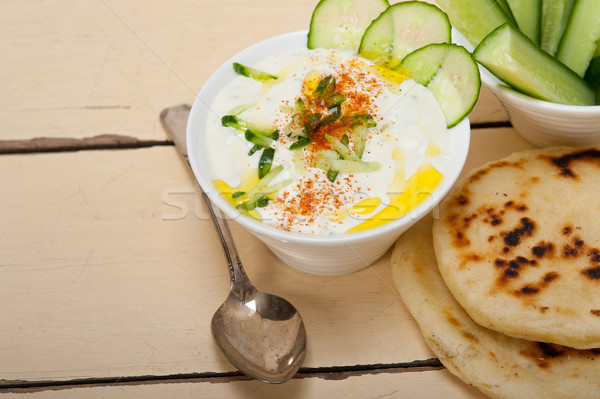 Arab middle east goat yogurt and cucumber salad  Stock photo © keko64