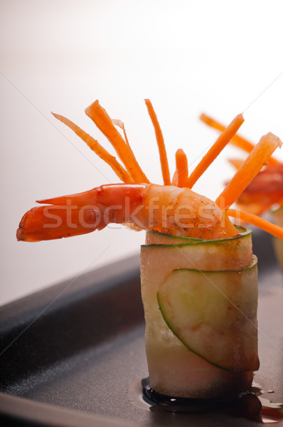 Kolorowy krewetka przekąska przekąska świeże warzyw Zdjęcia stock © keko64