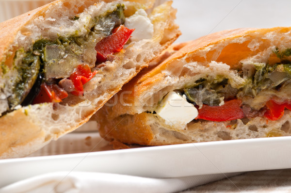 ciabatta panini sandwichwith vegetable and feta Stock photo © keko64