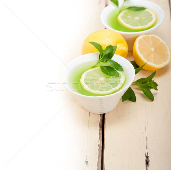мята вливание чай лимона свежие здорового Сток-фото © keko64