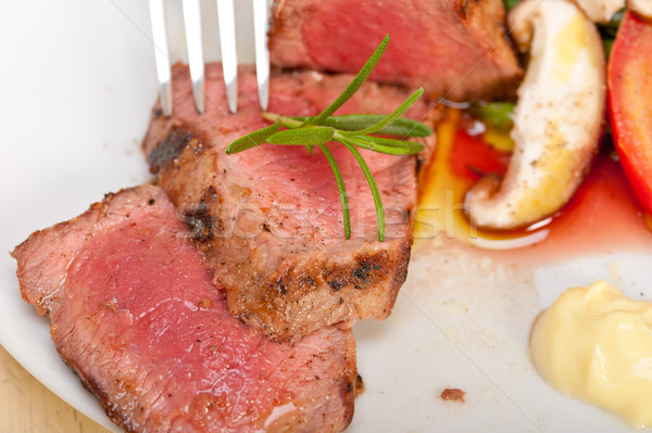 Stock photo: beef filet mignon grilled with vegetables