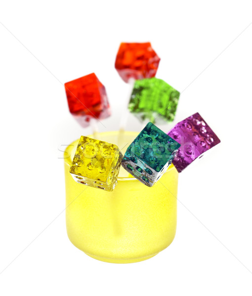 Stock photo: colorfull dice lollipops