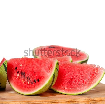 Frischen Wassermelone voll geschnitten weiß Stock foto © keko64