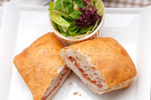 Stockfoto: Panini · sandwich · ham · tomaat · Italiaans · voedsel