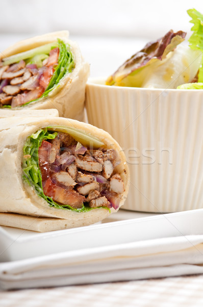 kafta shawarma chicken pita wrap roll sandwich Stock photo © keko64