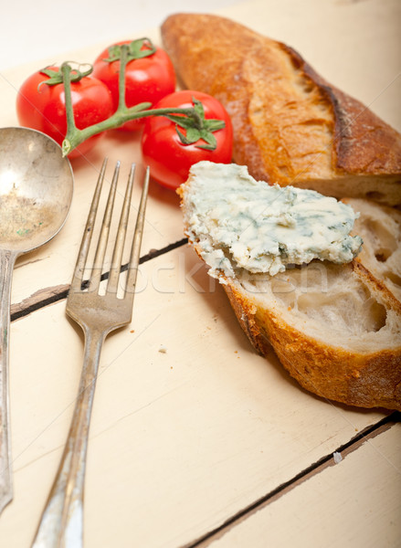 fresh blue cheese spread ove french baguette Stock photo © keko64