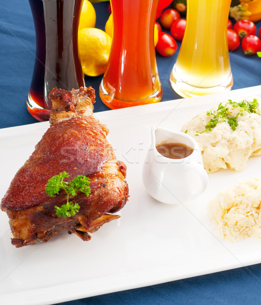 original German BBQ pork  knuckle Stock photo © keko64