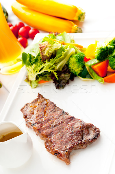 juicy BBQ grilled rib eye ,ribeye steak and vegetables Stock photo © keko64