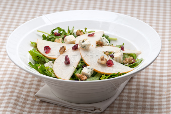 Fresh pears arugula gorgonzola cheese salad Stock photo © keko64