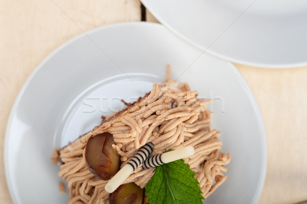 chestnut cream cake dessert Stock photo © keko64