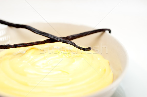 Vainilla natillas crema semillas huevo Foto stock © keko64