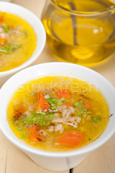 Stock photo: Syrian barley broth soup Aleppo style