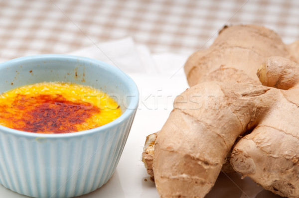 Stock photo: fresh ginger creme brulee dessert 