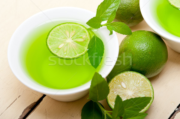 Stock fotó: Menta · infúzió · tea · citrus · friss · egészséges