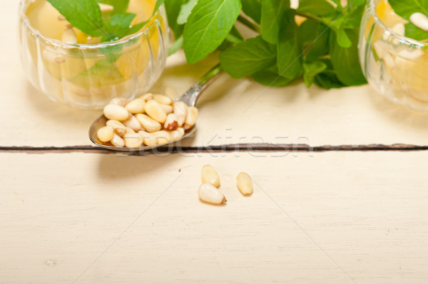 Arab traditional mint and pine nuts tea Stock photo © keko64