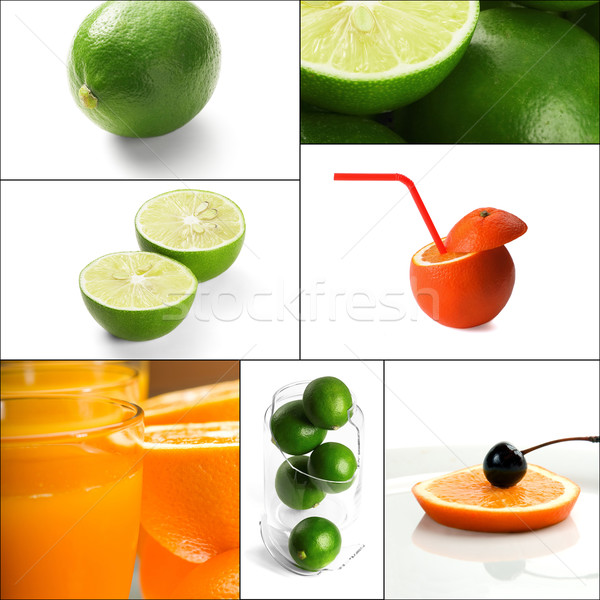 citrus fruits collage Stock photo © keko64