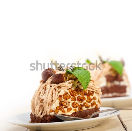 chestnut cream cake dessert Stock photo © keko64