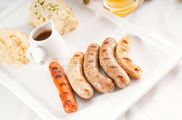 selection of all main type of german wurstel saussages Stock photo © keko64