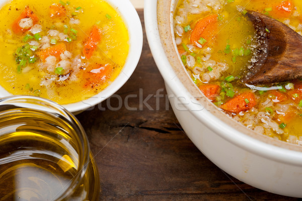 Jęczmień bulion zupa stylu tradycyjny typowy Zdjęcia stock © keko64