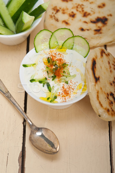 Arab middle east goat yogurt and cucumber salad  Stock photo © keko64
