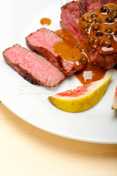 Stock photo: green peppercorn beef filet mignon