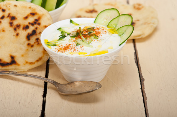 Arab Közel-Kelet kecske joghurt uborka saláta Stock fotó © keko64