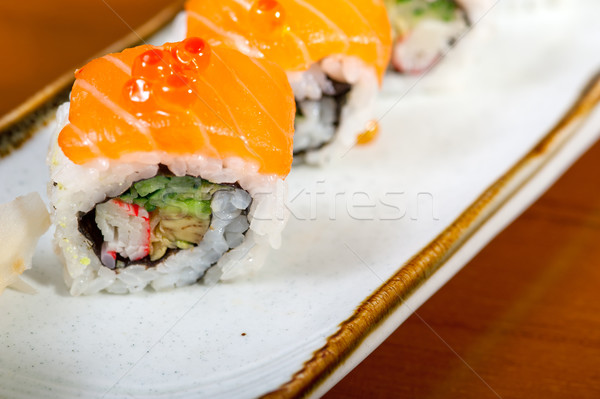 Fraîches sushis choix combinaison assortiment macro Photo stock © keko64