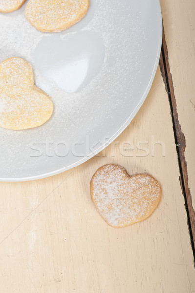 heart shaped shortbread valentine cookies Stock photo © keko64