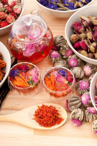 Herbal natural floral tea infusion with dry flowers Stock photo © keko64