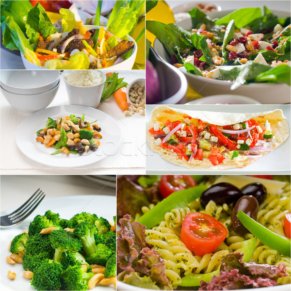 Stock photo: salad collage composition nested on frame