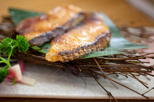 Japanese style teppanyaki roasted cod fish  Stock photo © keko64