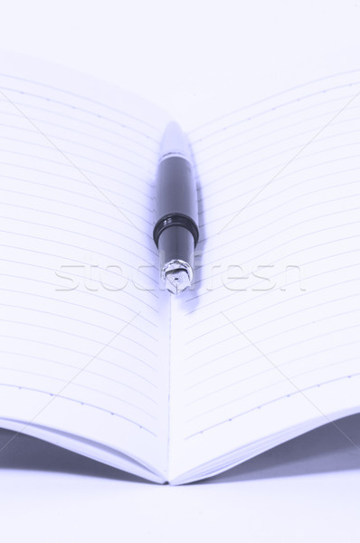 Stockfoto: Vulpen · notebook · klassiek · zwarte · Open · kantoor