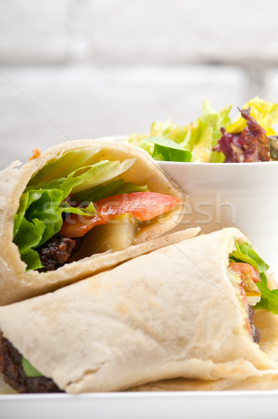 Kip pita rollen sandwich traditioneel Stockfoto © keko64