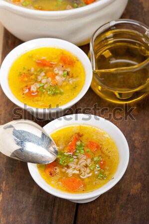 Syrian barley broth soup Aleppo style Stock photo © keko64