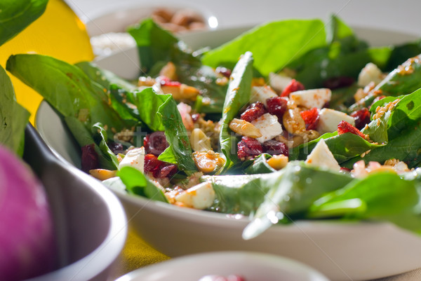 épinards salade plaque fraîches alimentaire [[stock_photo]] © keko64