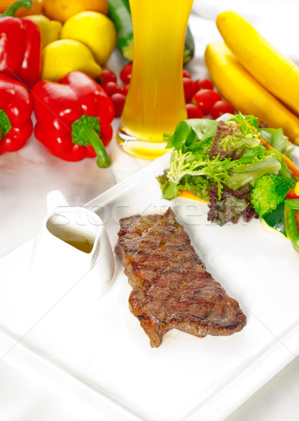 juicy BBQ grilled rib eye ,ribeye steak and vegetables Stock photo © keko64