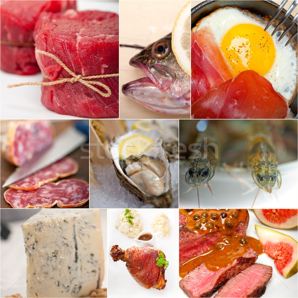 high protein food collection collage Stock photo © keko64