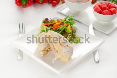 Foto stock: Atum · queijo · sanduíche · salada · peixe · fresco