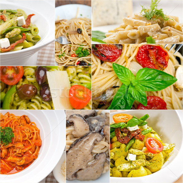 Foto stock: Colección · diferente · tipo · italiano · pasta · collage