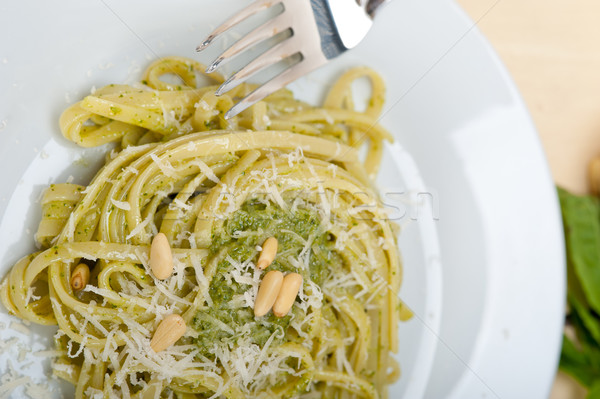 Italian traditional basil pesto pasta ingredients Stock photo © keko64