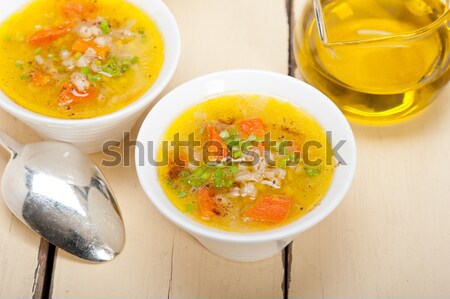 Gerste Brühe Suppe Stil traditionellen charakteristisch Stock foto © keko64
