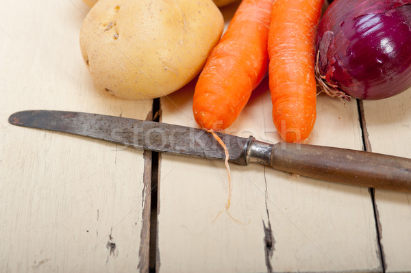 basic vegetable ingredients carrot potato onion  Stock photo © keko64