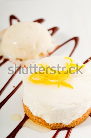 Zitrone serviert Schale top eleganten Dessert Stock foto © keko64