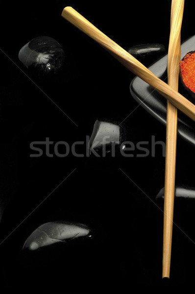 Sushi prato fresco preto comida peixe Foto stock © keko64