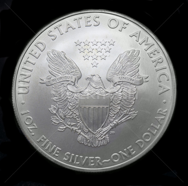 Stok fotoğraf: Amerikan · gümüş · kartal · dolar · sikke · siyah